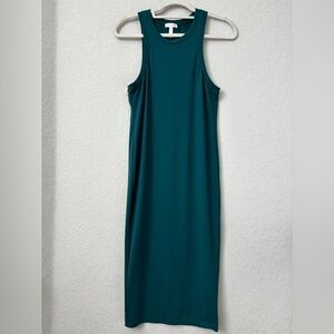 Leith crew sleeveless emerald colored dress SZ S